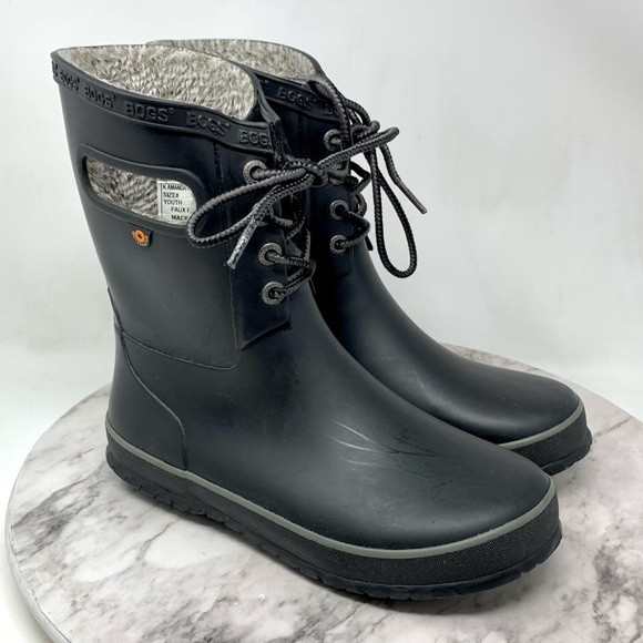 Bogs Other - Bogs Amanda Plush Waterproof Lace Up Mid Winter Boots Youth 4/37 Warm Rain Snow
